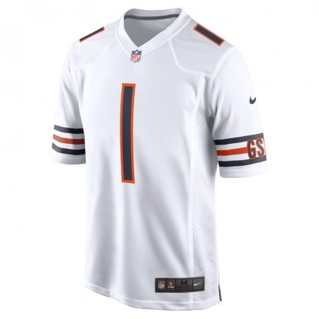 Maillot Homme Chicago Bears Justin Fields 1 Nike Blanc 2021 NFL Draft